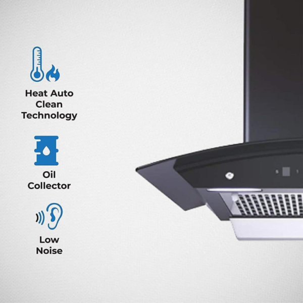 Hindware Oasis Black 90 Cm Wall Mounted Chimney