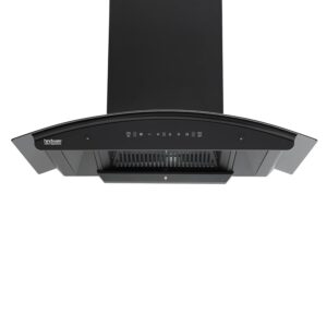 Hindware Zinnia Black 90 cm 1350 m³/hr Filterless Auto-Clean Chimney